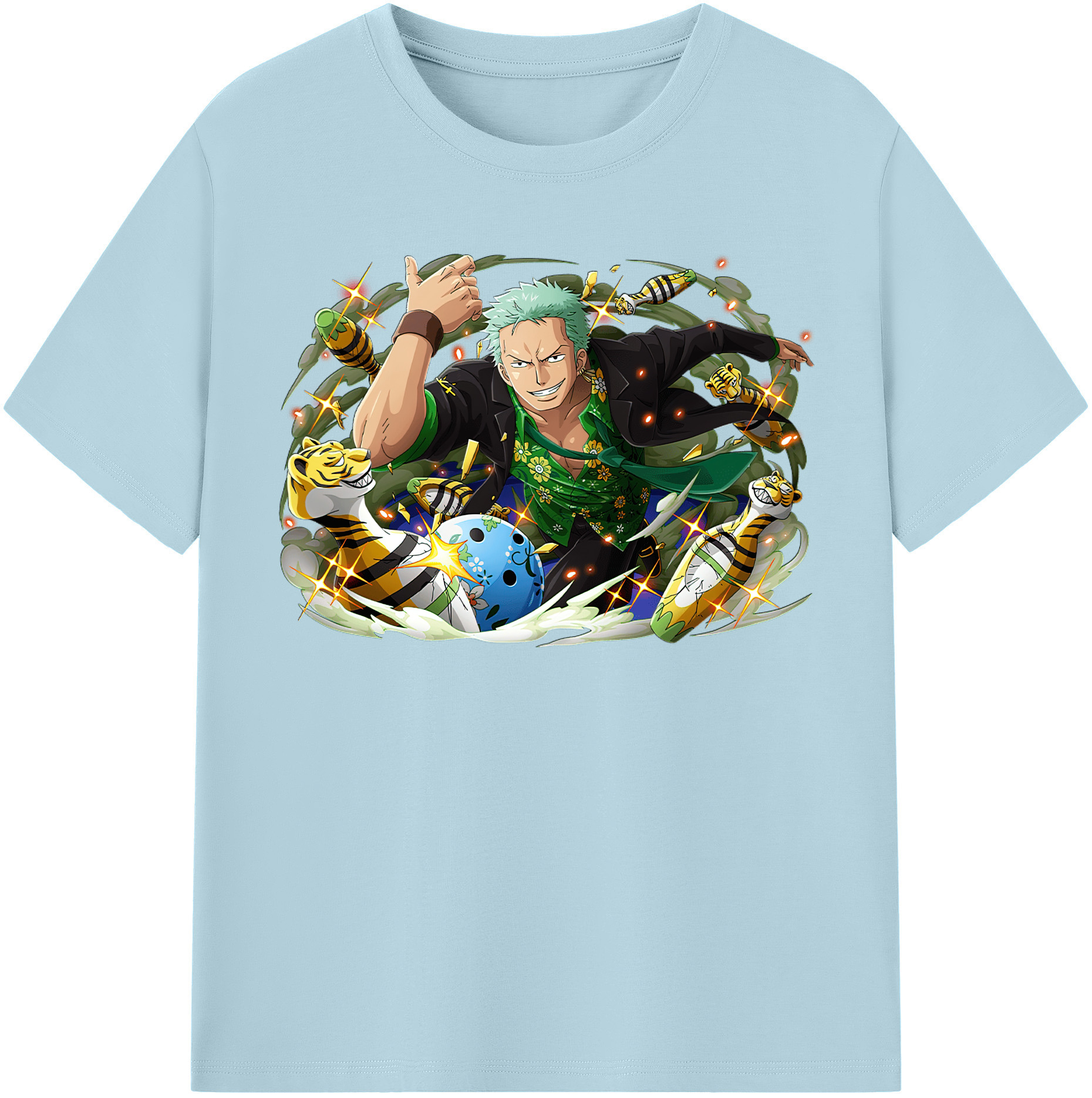 ワンピース ロロノア・ゾロ ONE PIECE Roronoa Zoro 綿100％半袖Tシャツ（フロントプリント）